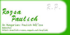 rozsa paulich business card